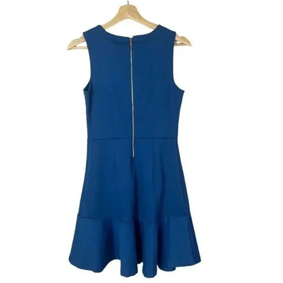 GAP Electric Blue Fit & Flare Ponte Flutter Mini Dress 2 - Picture 3 of 5